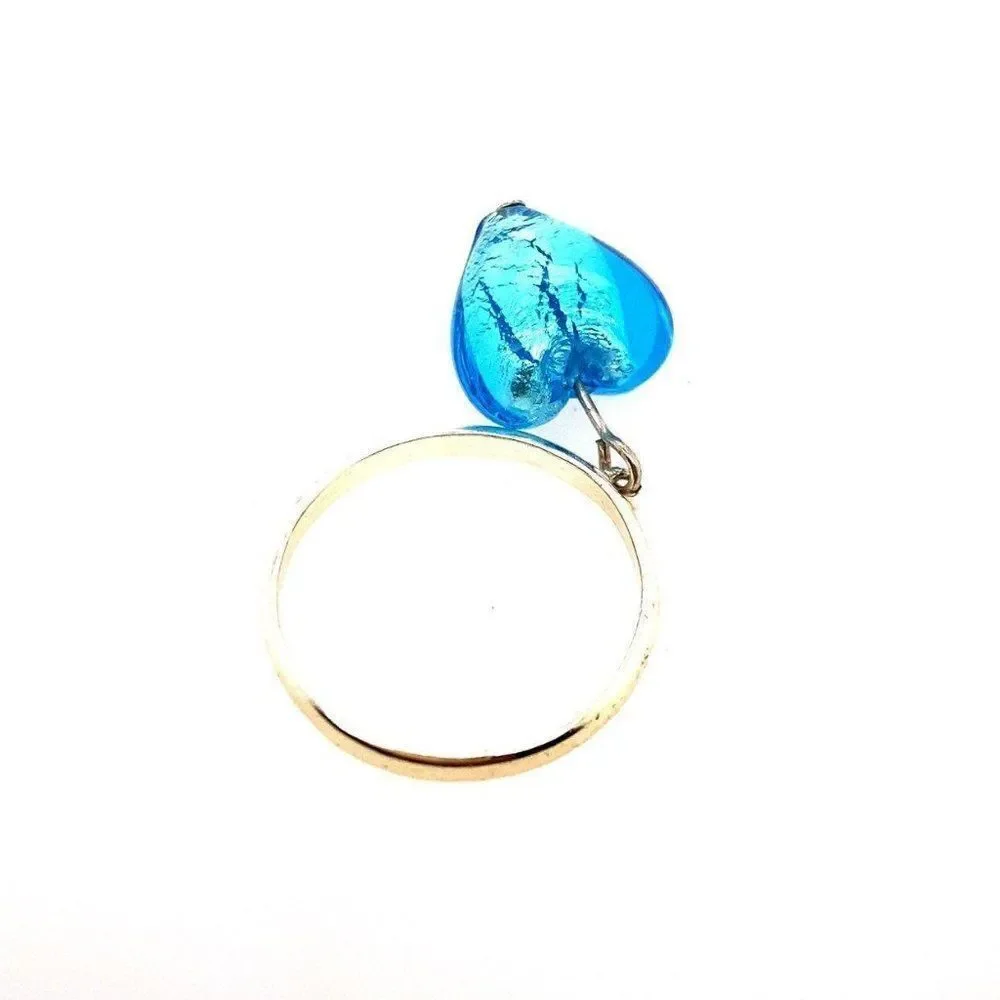 Silver Heart Dangle Ring‎